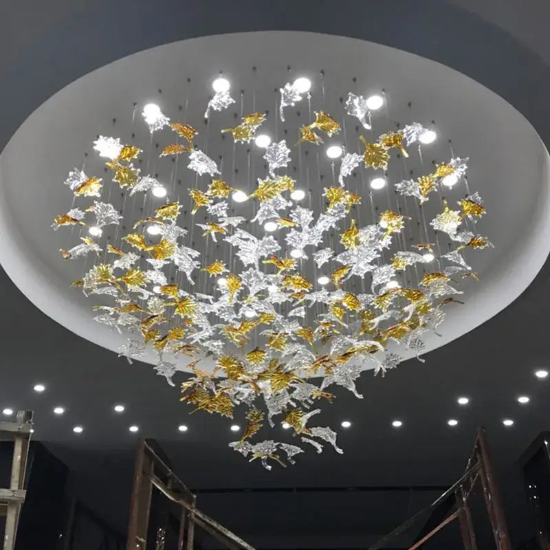 Glass High Ceiling Chandelier