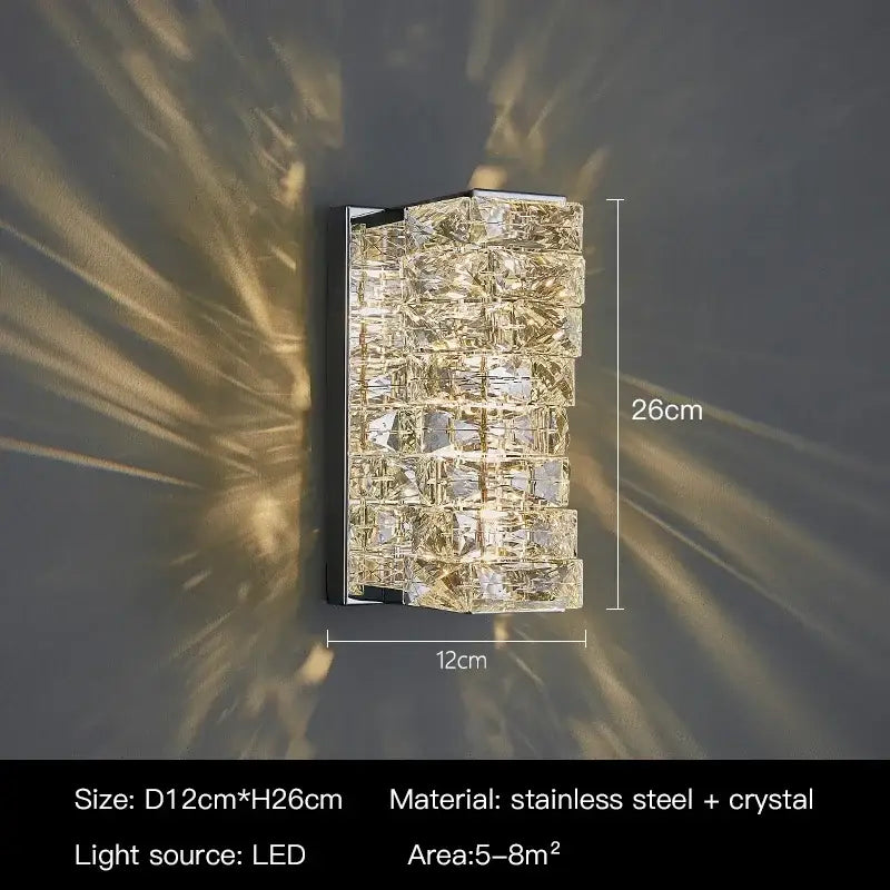 Gold Crystal LED 46cm Wall Light