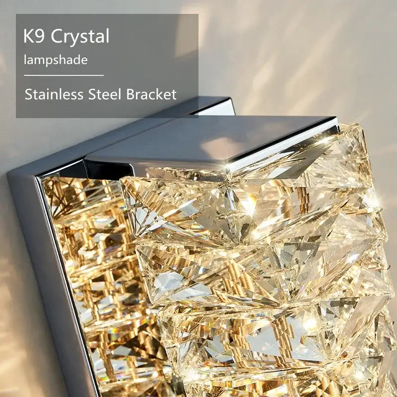 Gold Crystal LED 46cm Wall Light