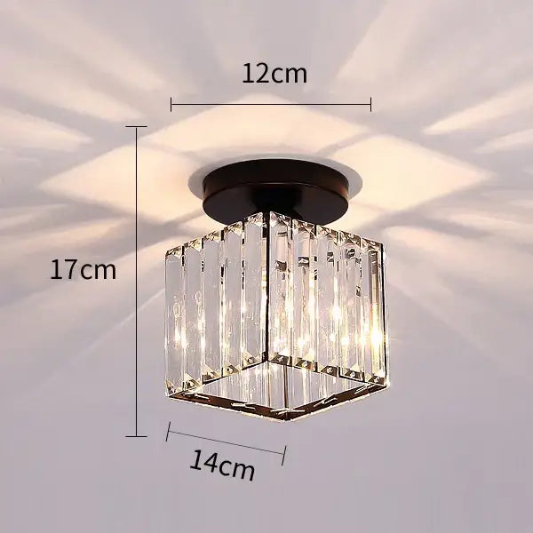 Gold Black Crystal Ceiling Light
