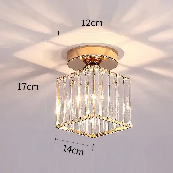 Gold Black Crystal Ceiling Light