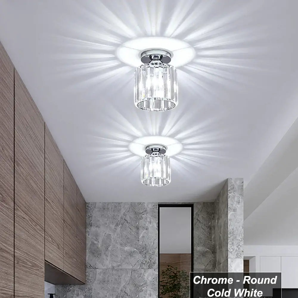 Gold Black Crystal Ceiling Light