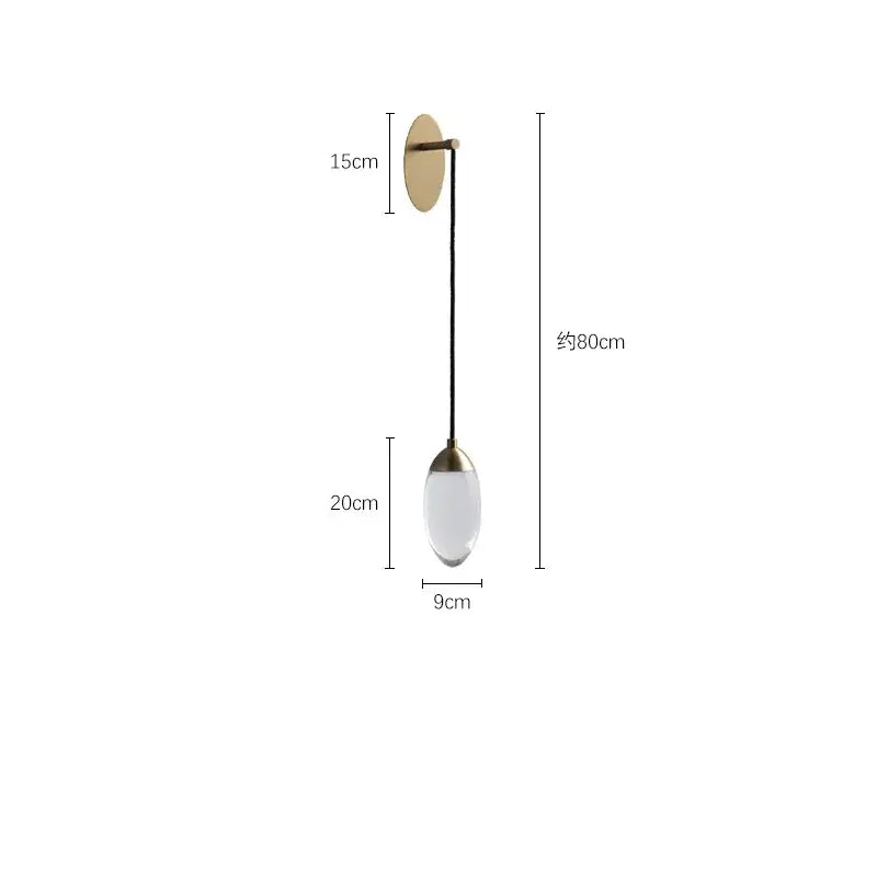Gold Crystal LED Nordic Stairwell Wall Light
