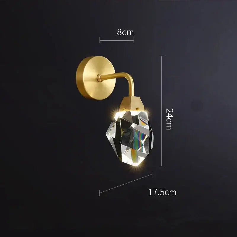 Copper Crystal LED Wall Sconce
