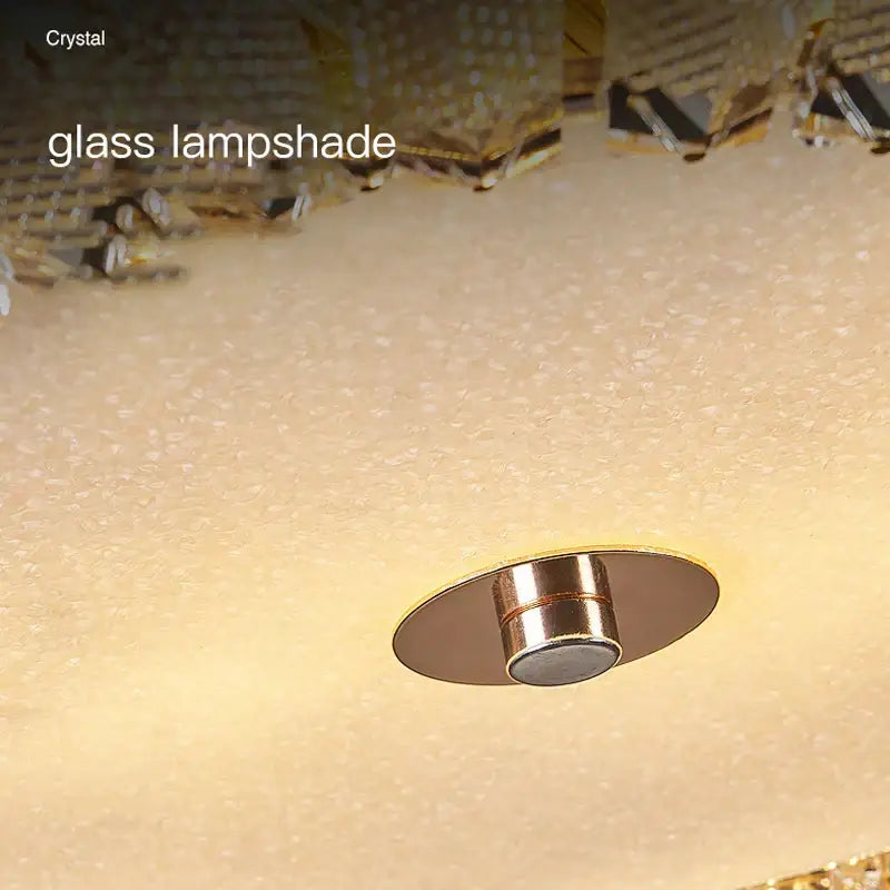 Gold Crystal Round Ceiling Lamp