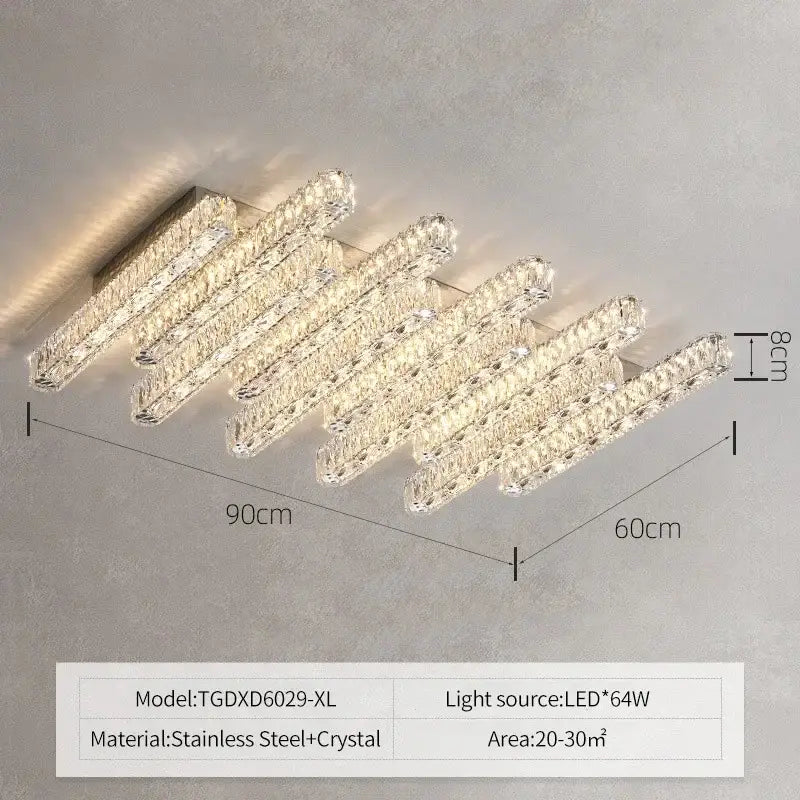 Crystal Rectangular Ceiling Light