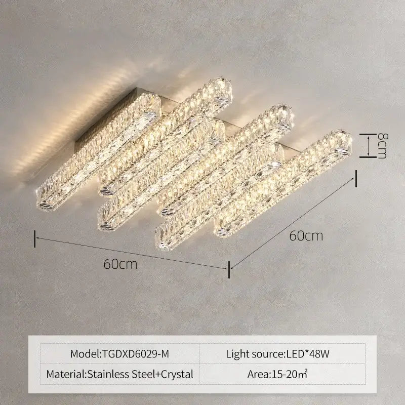 Crystal Rectangular Ceiling Light