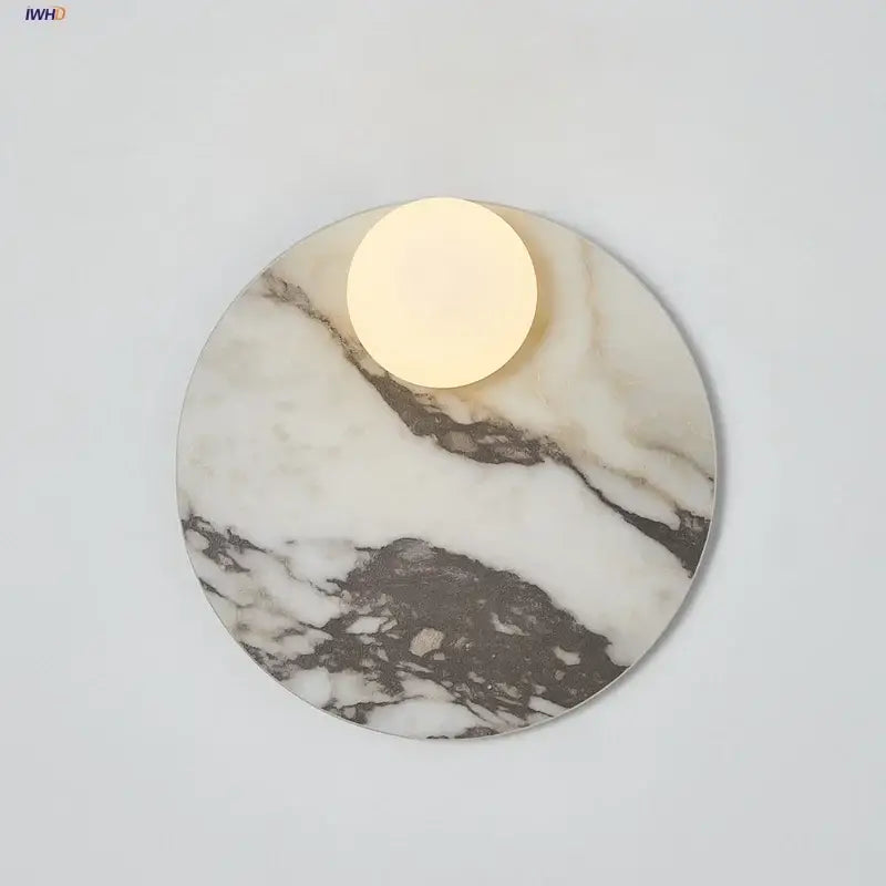 Travertine Glass Globe Sconce
