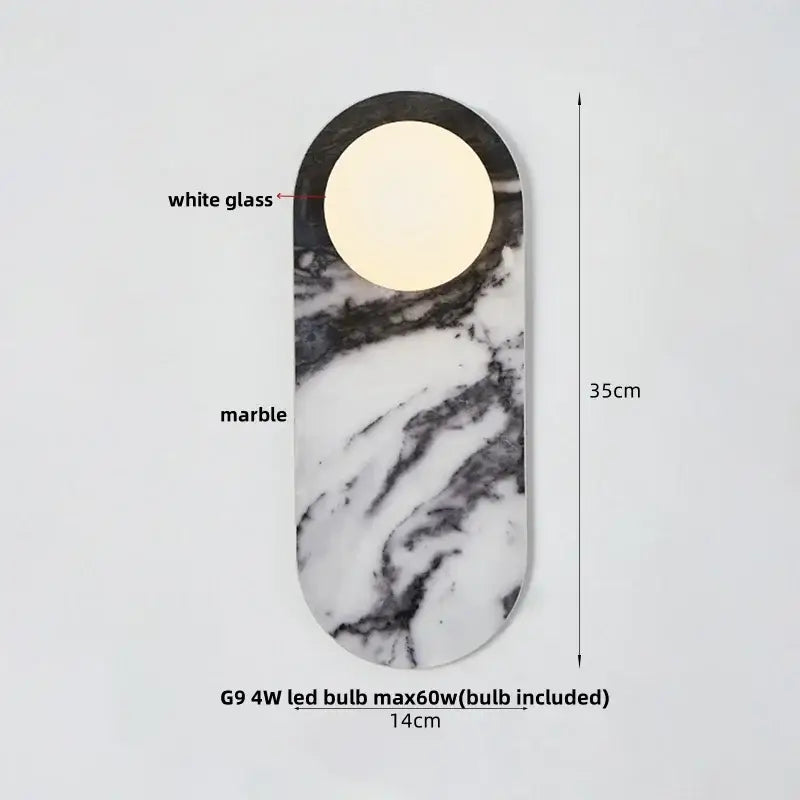 Travertine Glass Globe Sconce