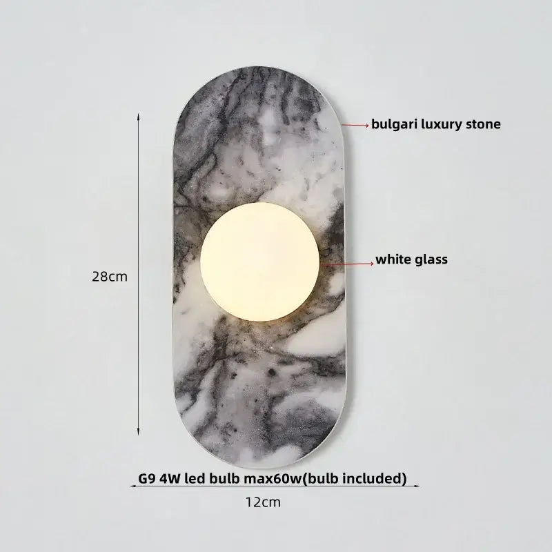 Travertine Glass Globe Sconce
