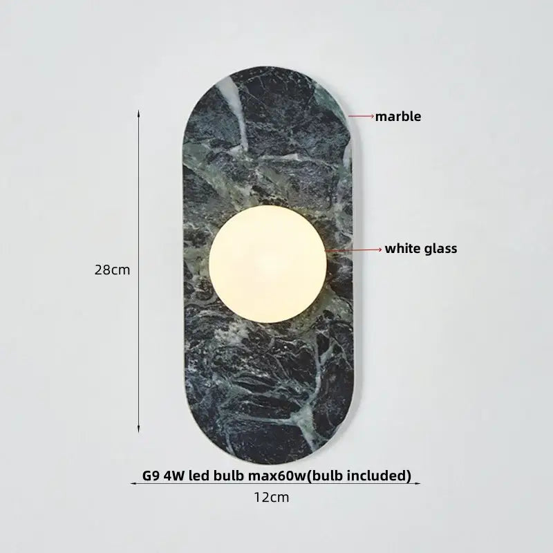 Travertine Glass Globe Sconce