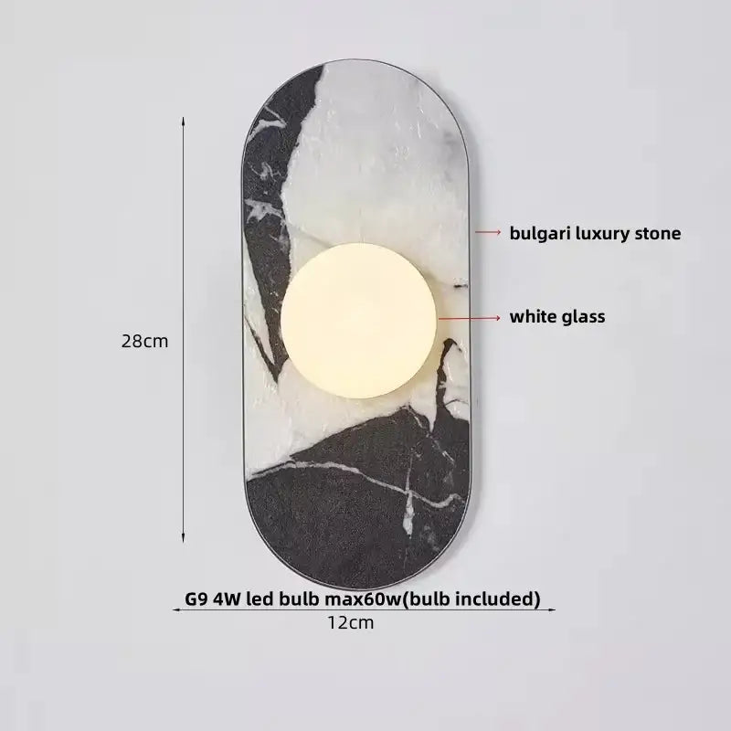 Travertine Glass Globe Sconce