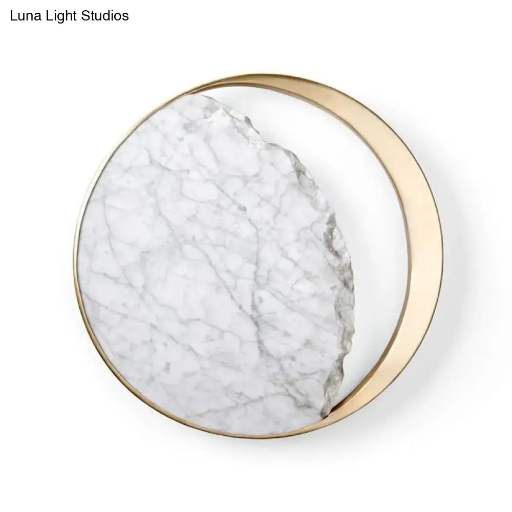 Gold Marble Moon Sconce