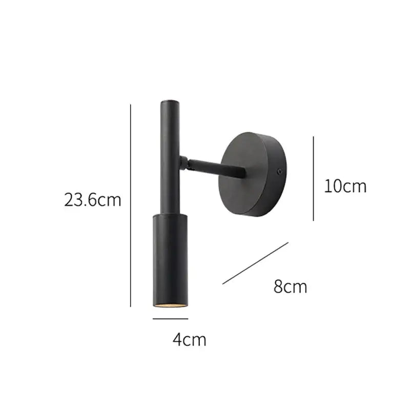Black Adjustable Wall Lamp for Reading Nook