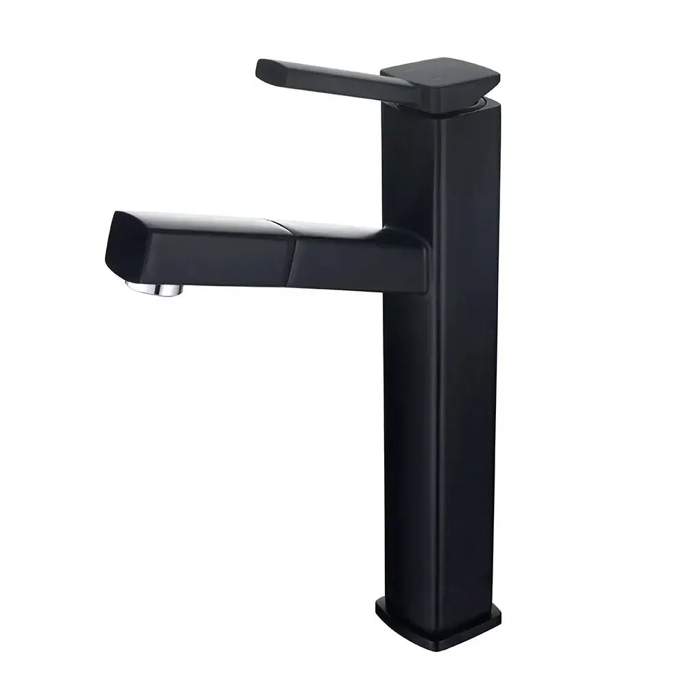 Black Rectangular Basin Mixer Tall