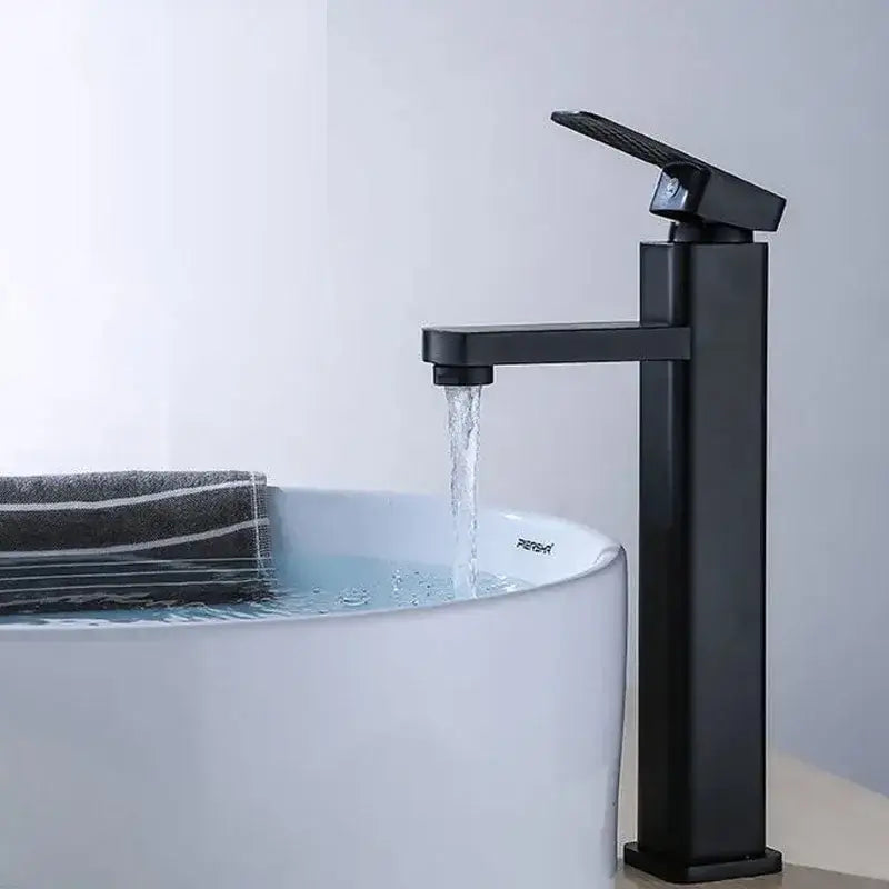 Rectangular Black Bathroom Faucet