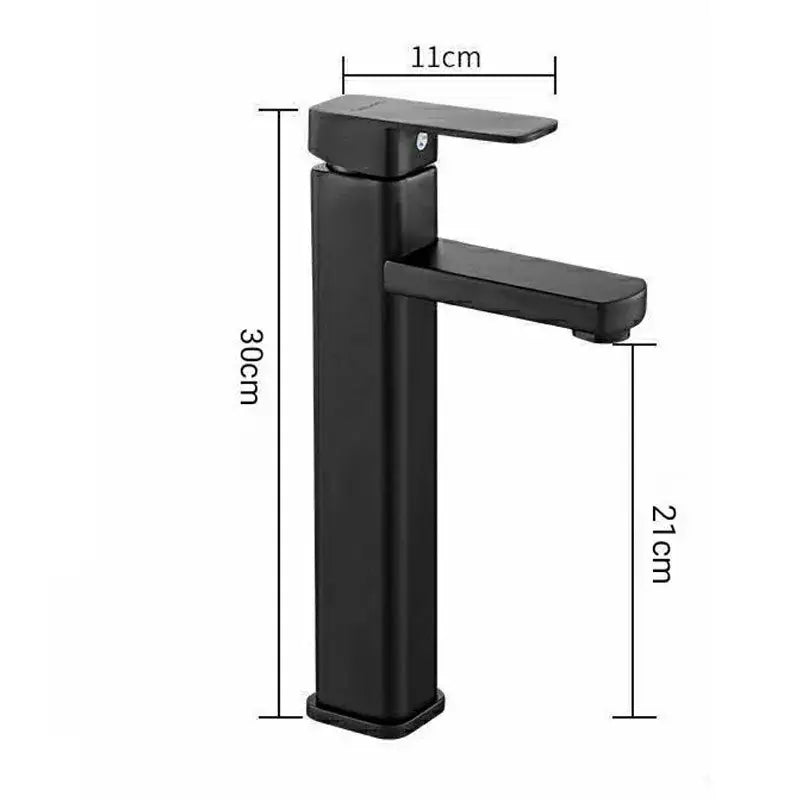 Rectangular Black Bathroom Faucet
