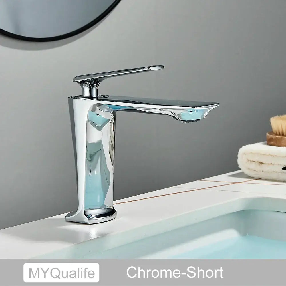 Black Brass Sink Faucet Single-Handle Deck-Mounted