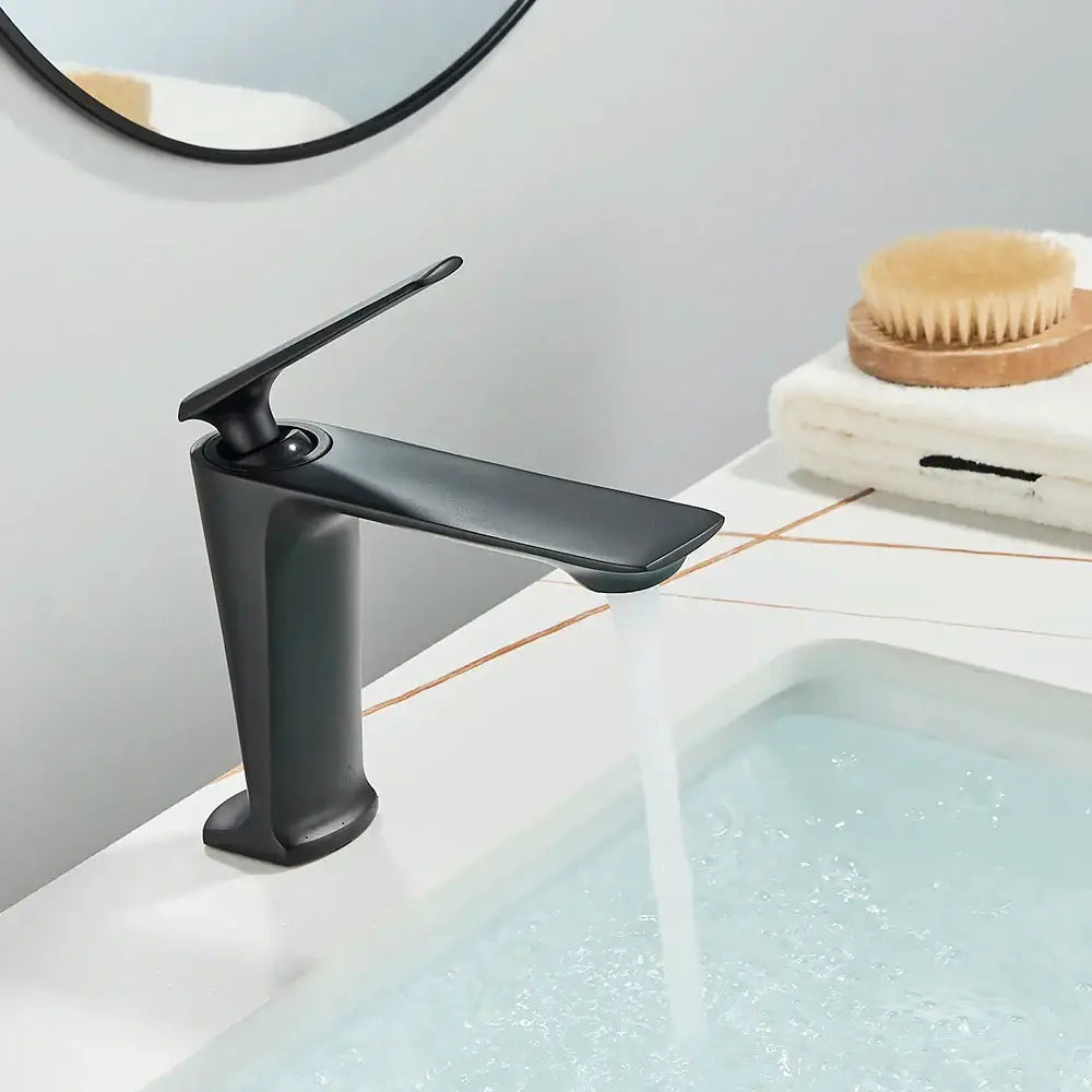 Black Brass Sink Faucet Single-Handle Deck-Mounted