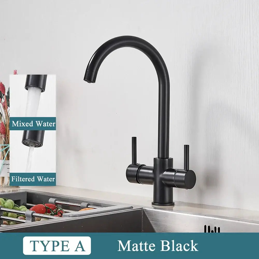 Black Brass Dual Handle Faucet