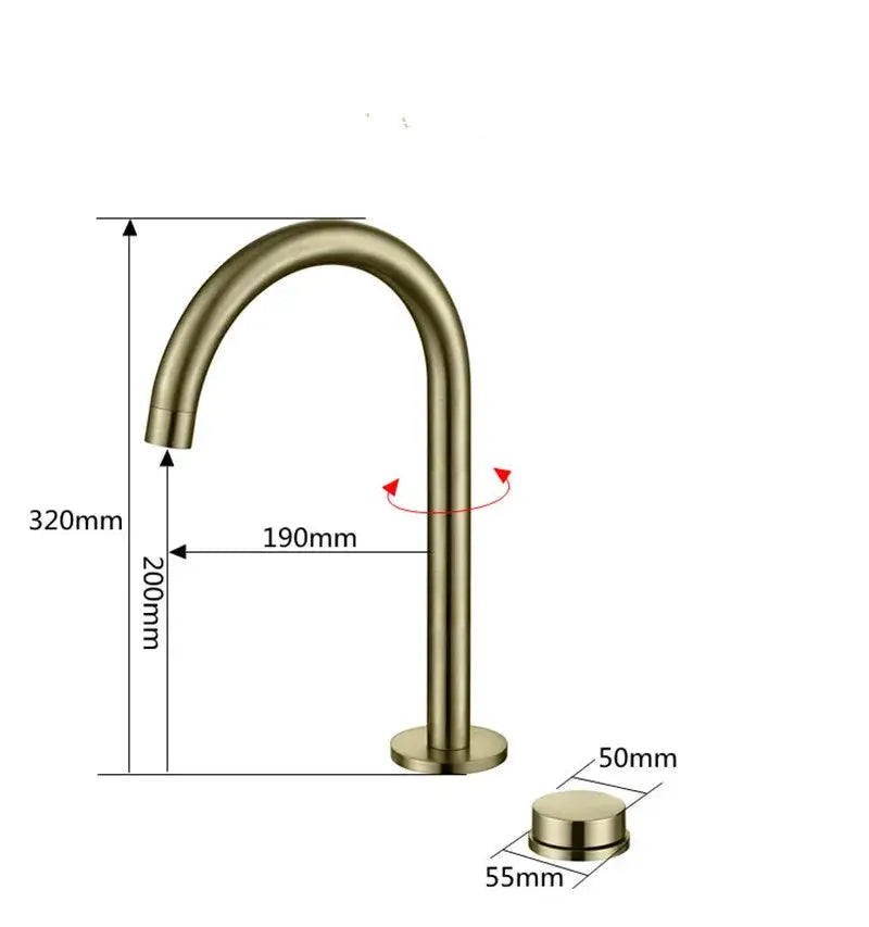 Black Gold Basin Faucet with Two-Hole Design