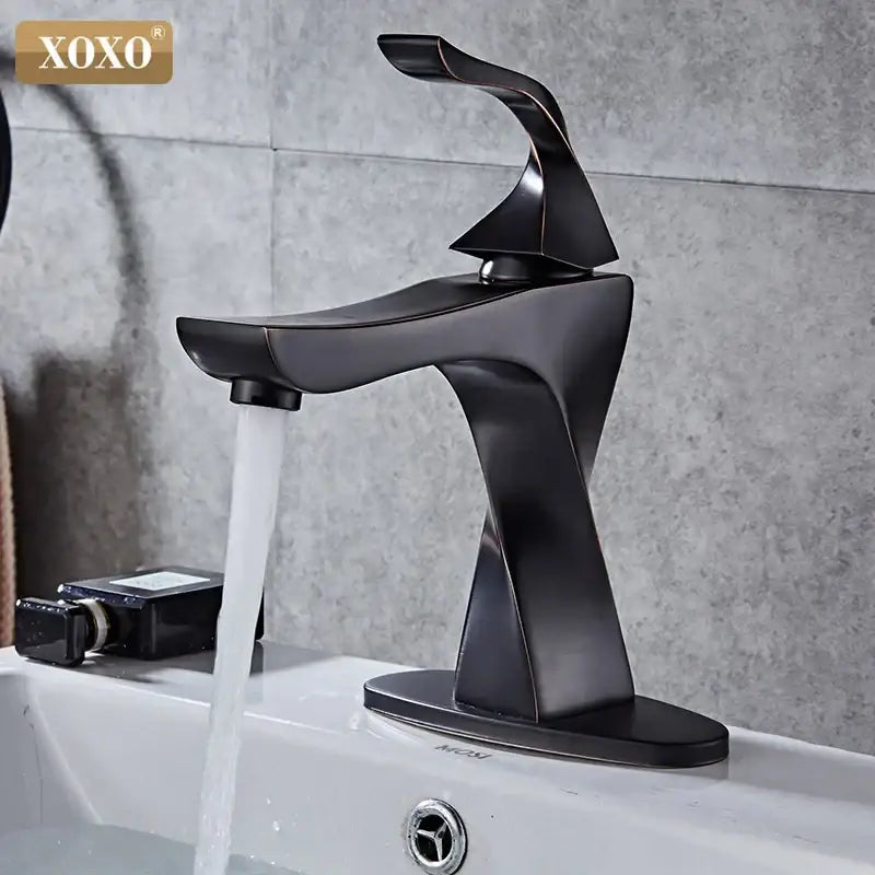 Black Brass Basin Faucet Oil-Rubbed Single Handle
