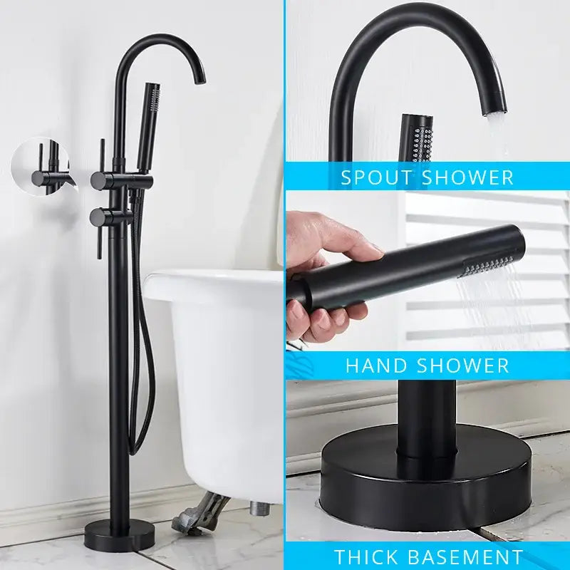 Black Dual Handle Bathtub Faucet