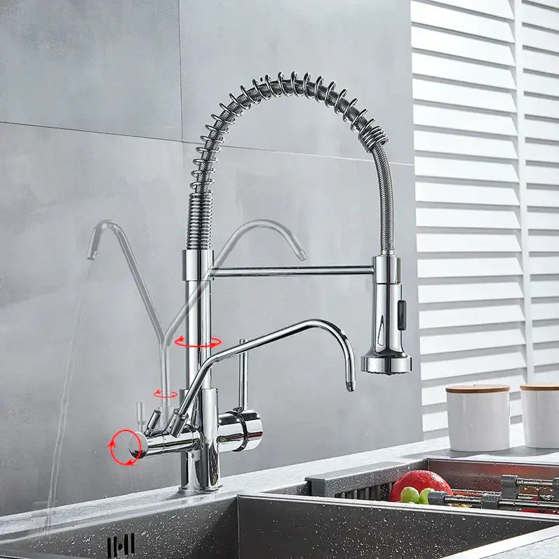 Black Dual Handle Kitchen Faucet
