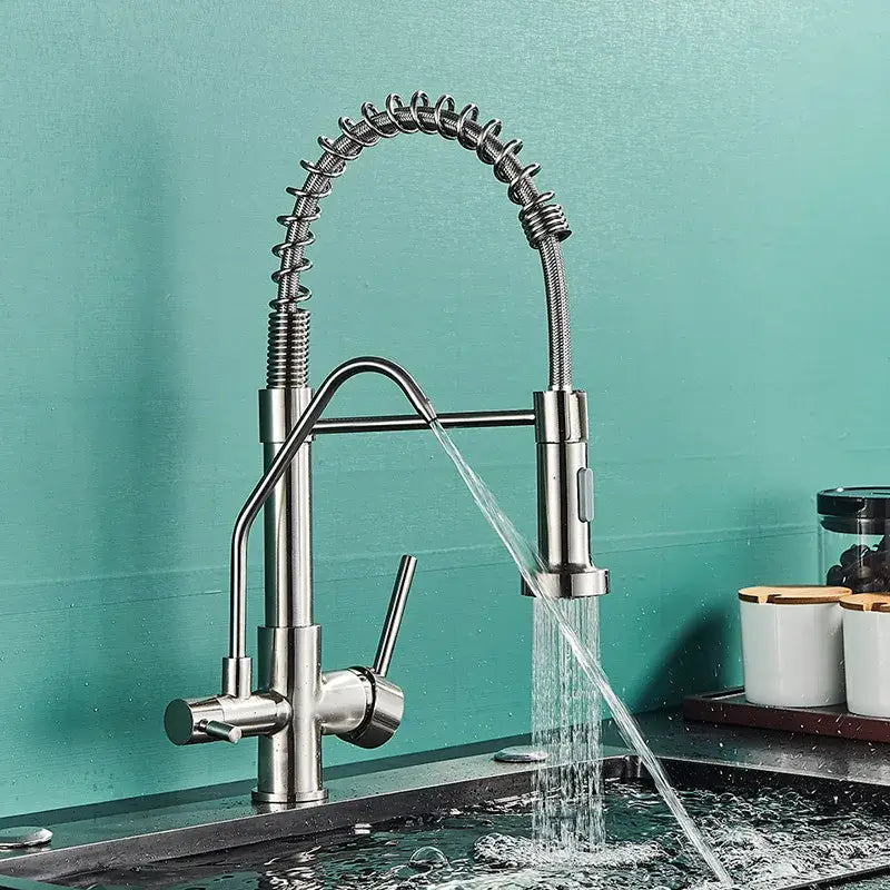 Black Dual Handle Kitchen Faucet