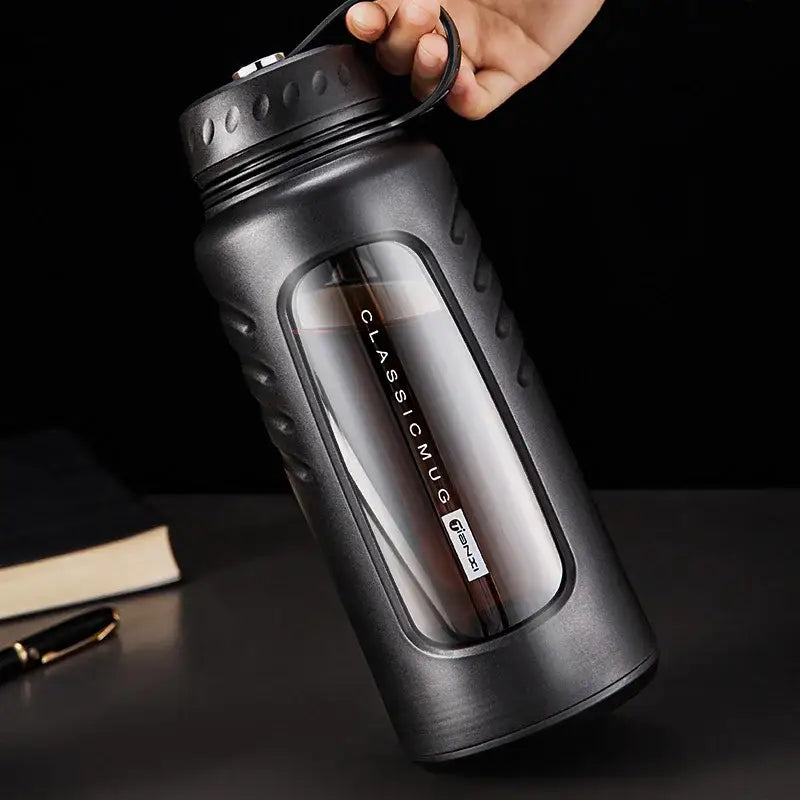 Black Insulated Glass Cup