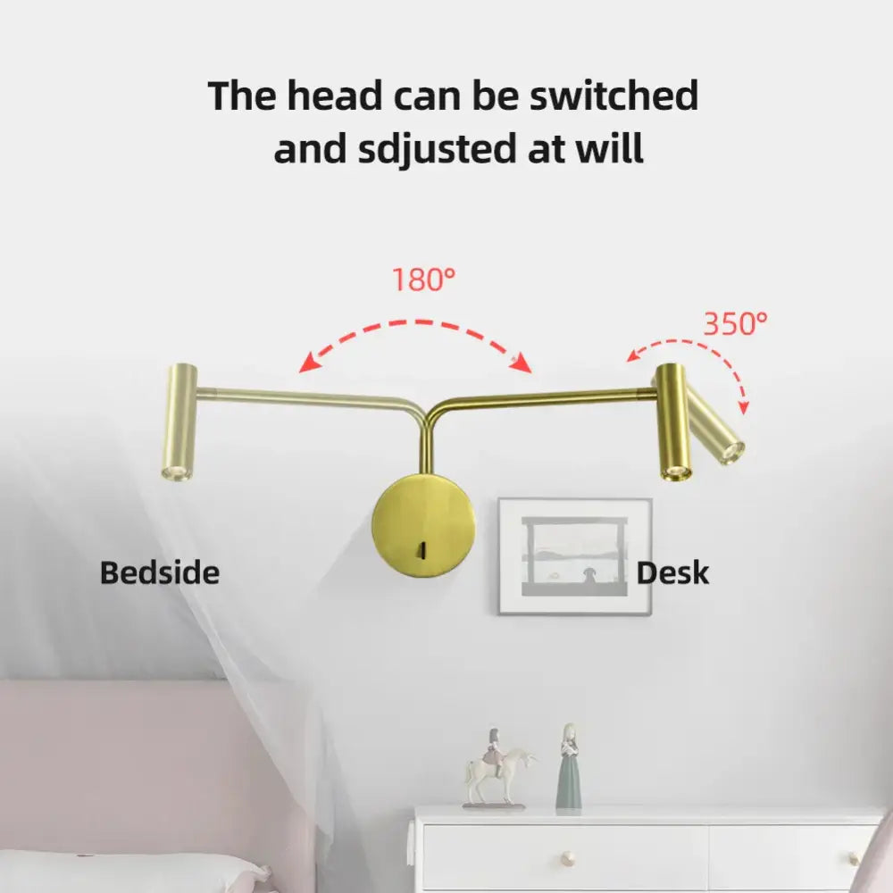 Black Adjustable Reading Lamp 4 Finish Options