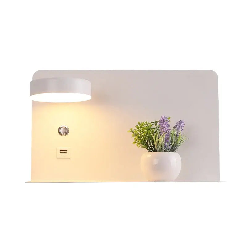 Black USB Wall Shelf Lamp