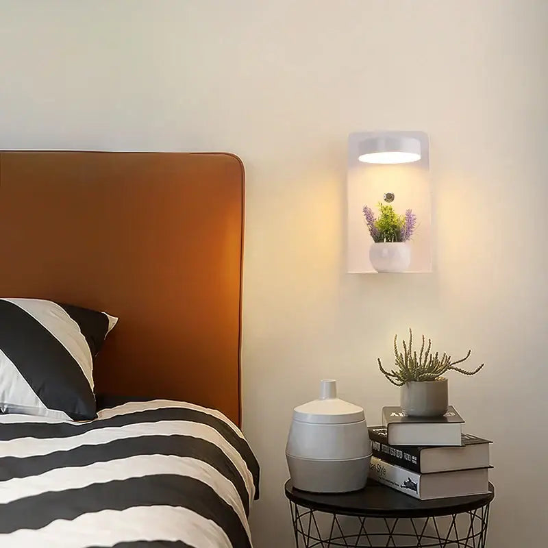 Black USB Wall Shelf Lamp