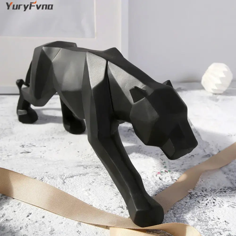 Black Geometric Resin Statue