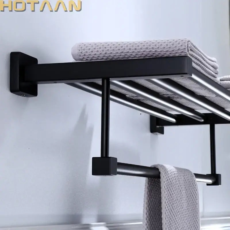 Black Metal Towel Rack
