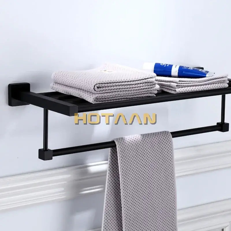 Black Metal Towel Rack