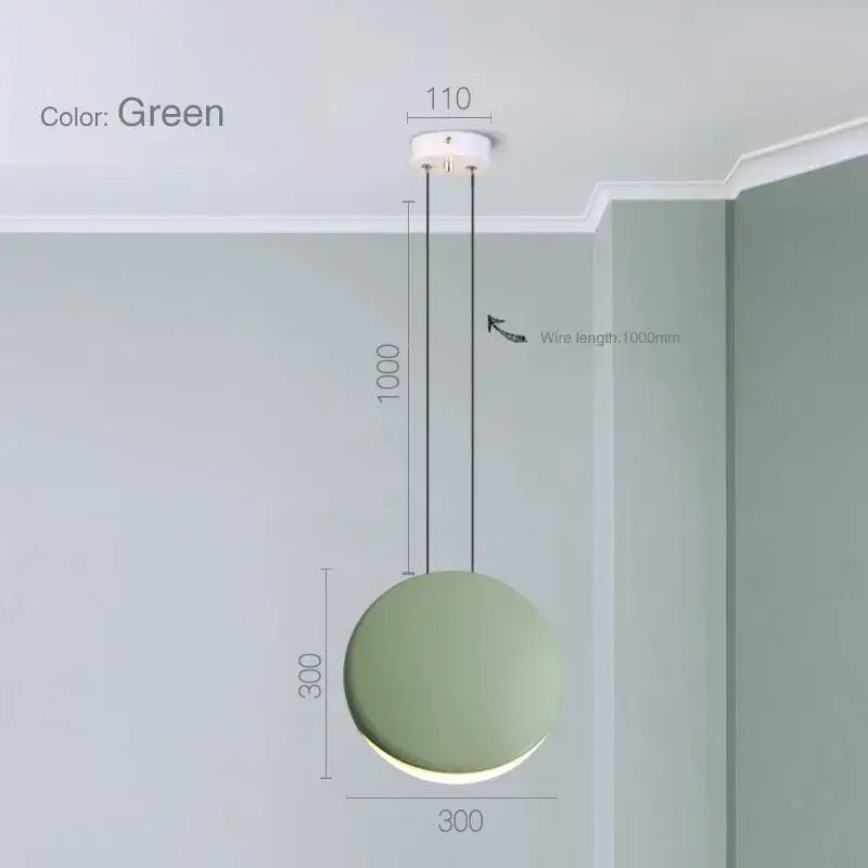 Black Green Moon Chandelier