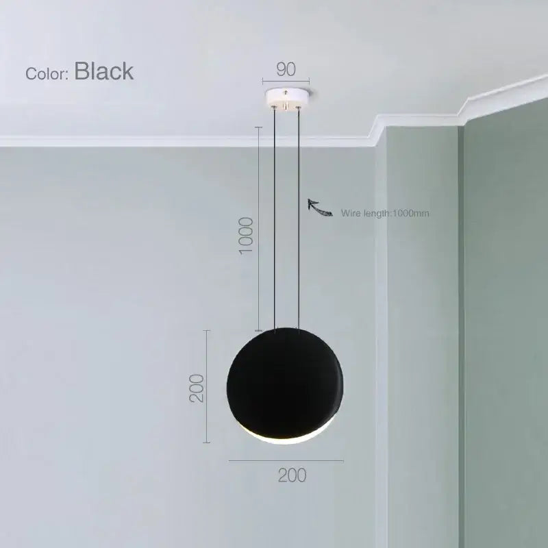 Black Green Moon Chandelier