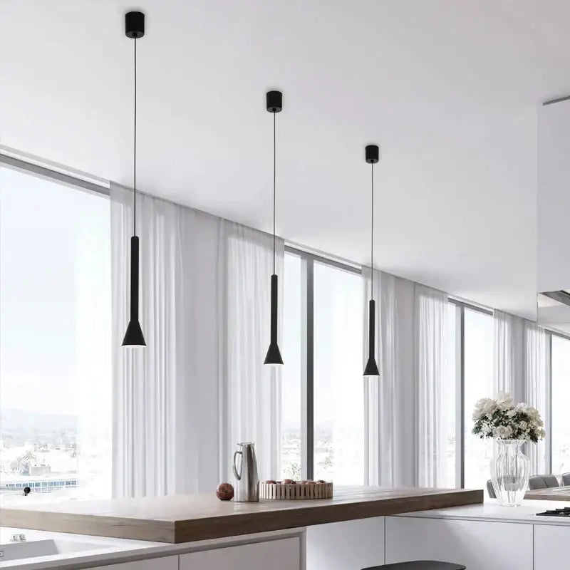 Black Nordic Pendant Light with Multi-Head Design