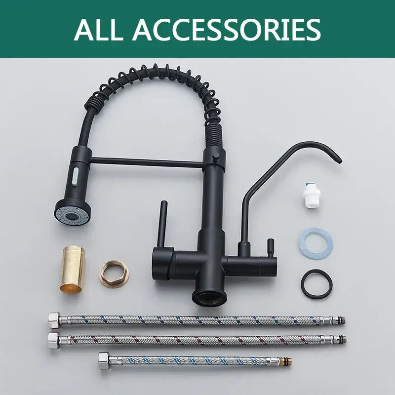 Black Pull Down Kitchen Faucet Pure Water