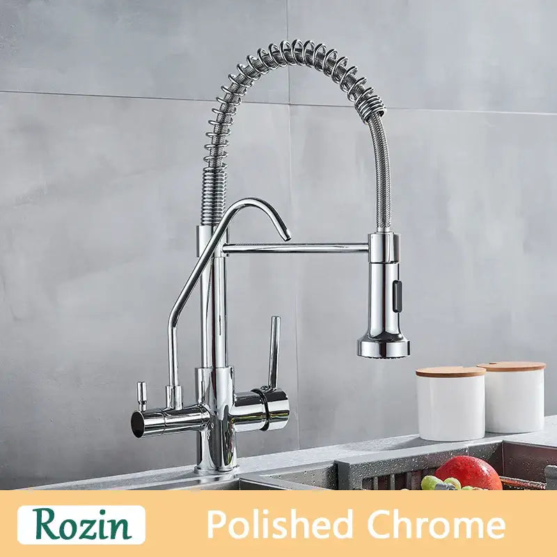 Black Pull Down Kitchen Faucet Pure Water