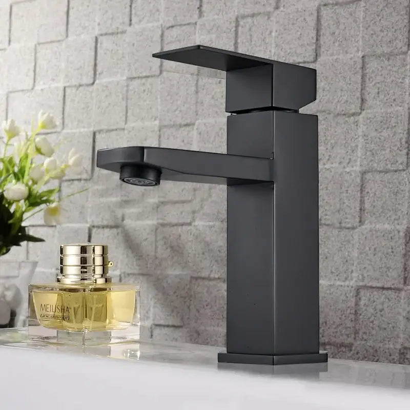 Black Rectangular Basin Faucet