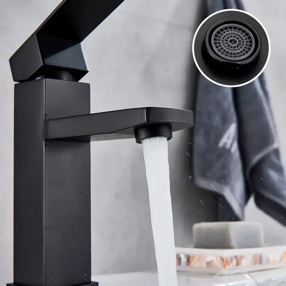 Black Rectangular Basin Faucet