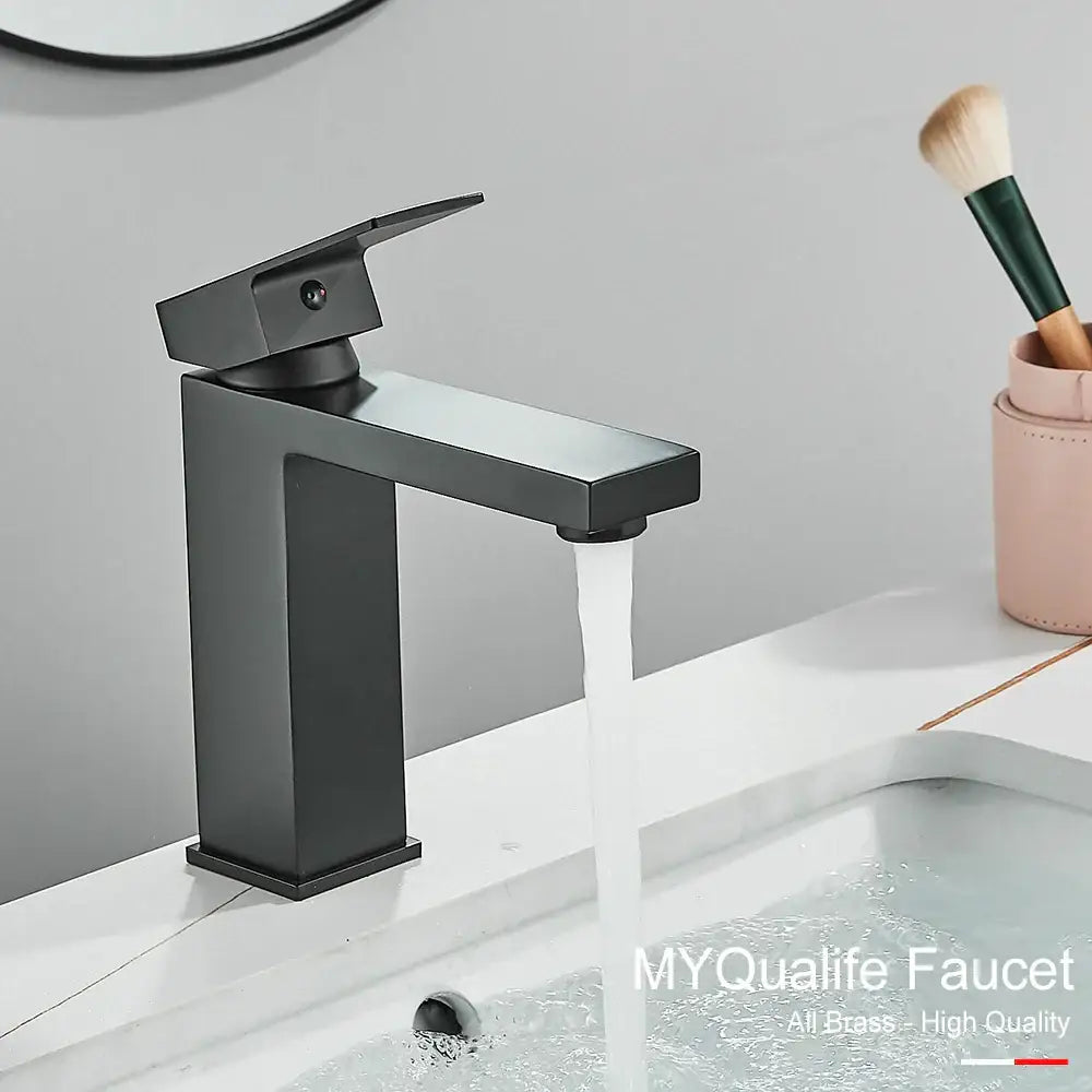Black Rectangular Basin Mixer