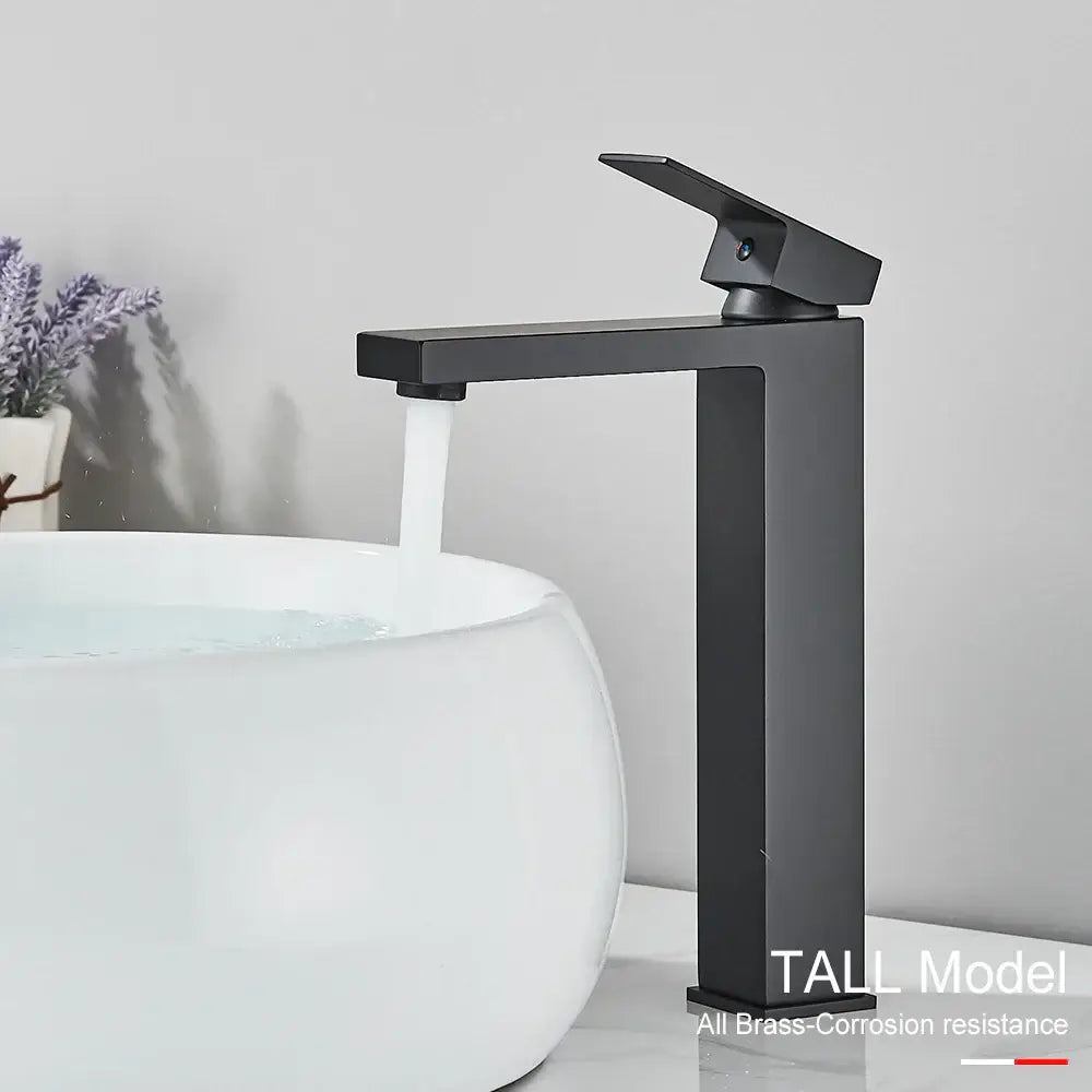 Black Rectangular Basin Mixer