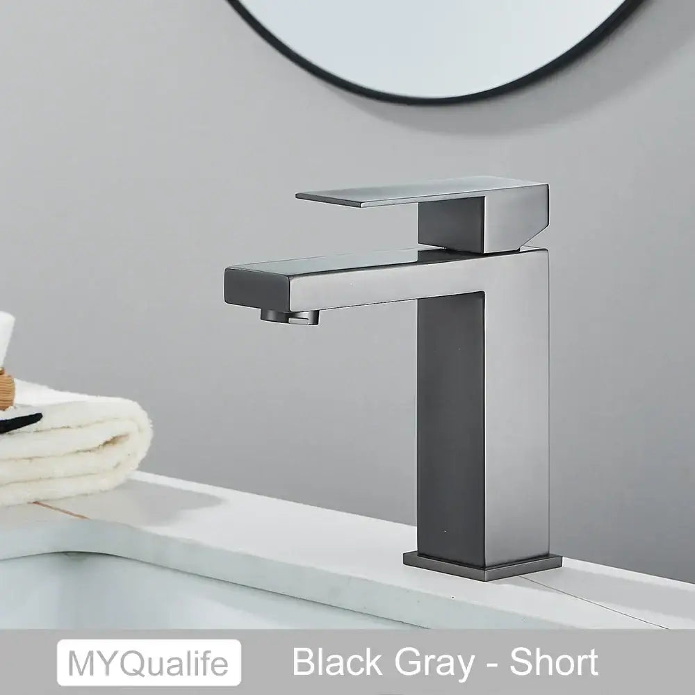 Black Rectangular Basin Mixer