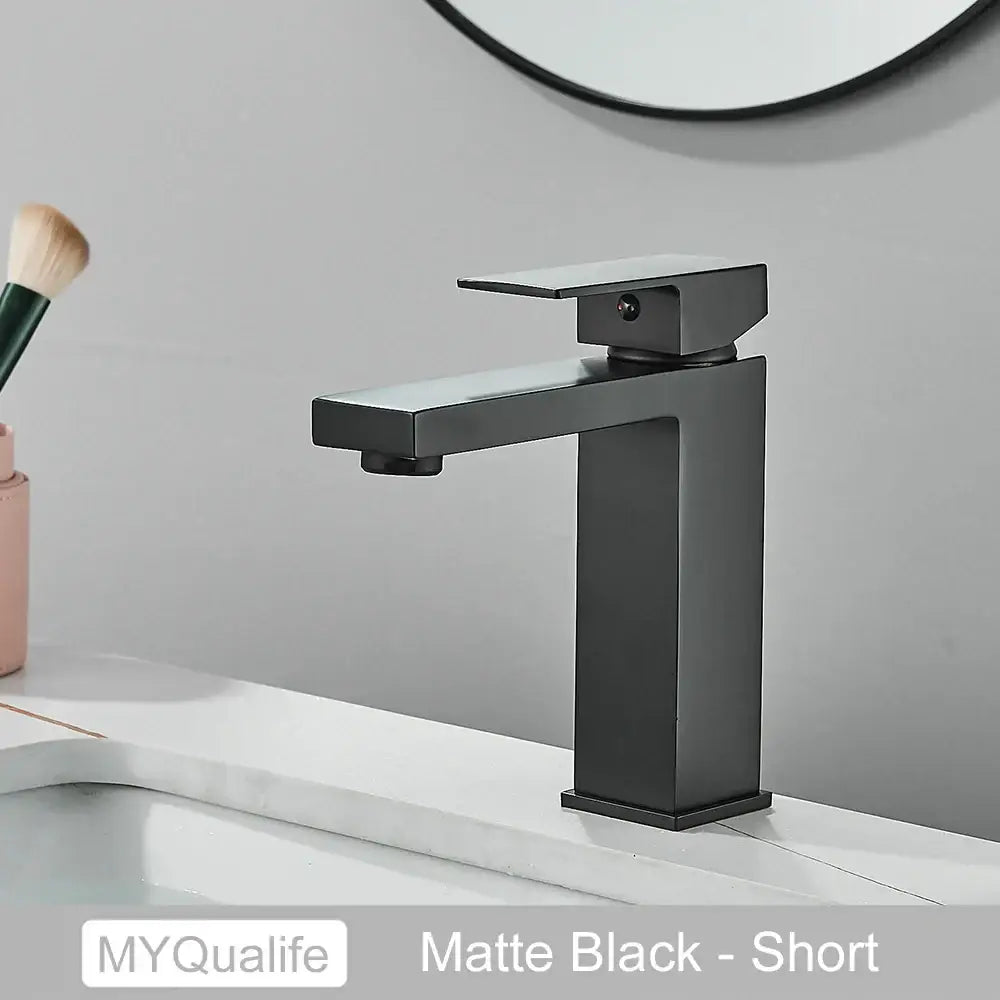 Black Rectangular Basin Mixer
