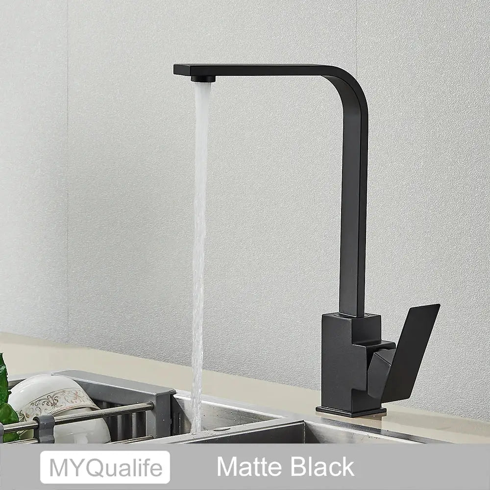 Black Square Kitchen Faucet