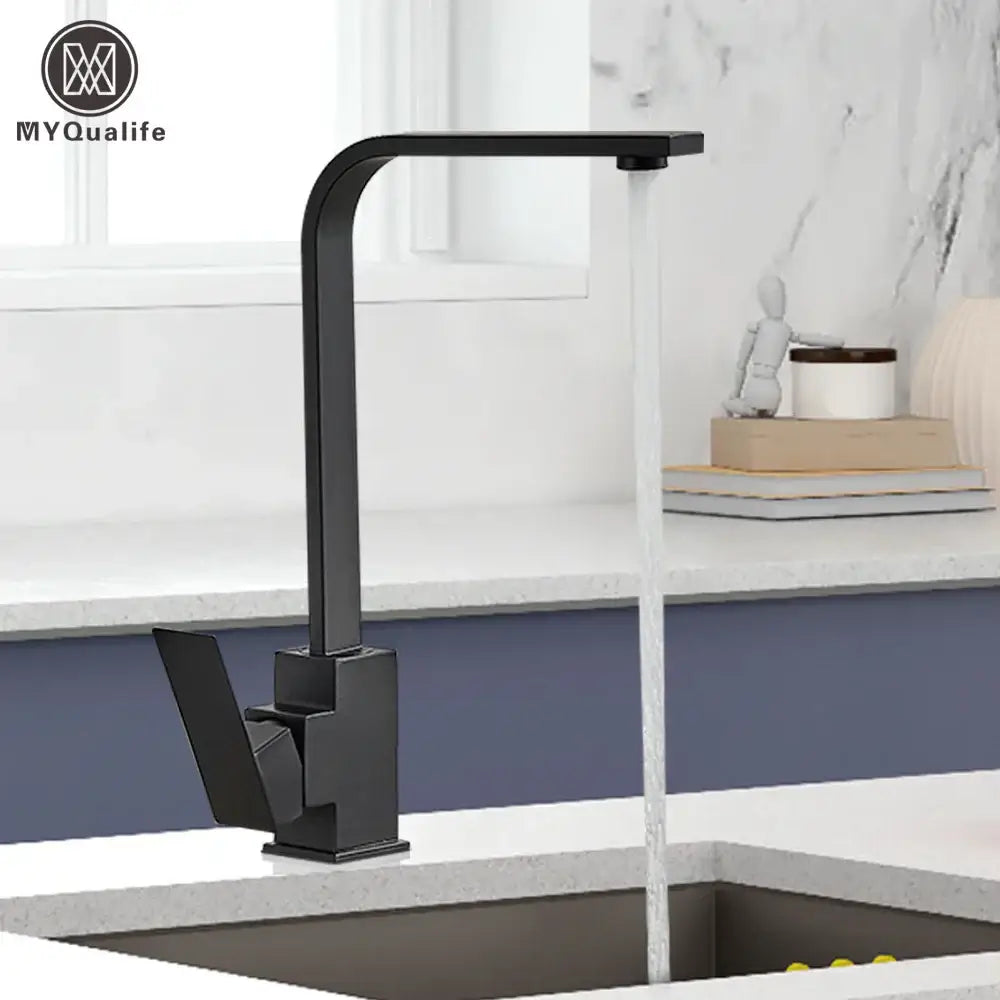 Black Square Kitchen Faucet