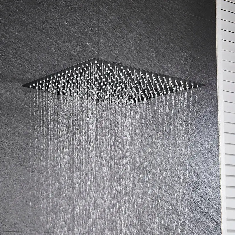 Black Rainfall 16-Inch Stainless Shower Head
